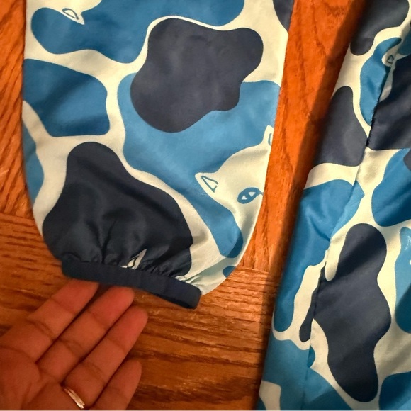 RIPNDIP Nerm Cat Blue Camo Packable Windbreaker Jacket Sz S Rare Skate Unisex - Picture 11 of 16